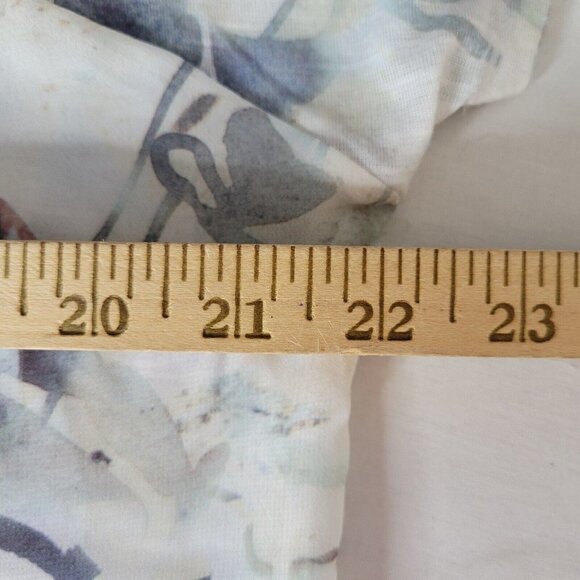 Chicos High Low Top Size 1 M 8 Floral Accordian Pleats Woven Back Oversized - Picture 12 of 13